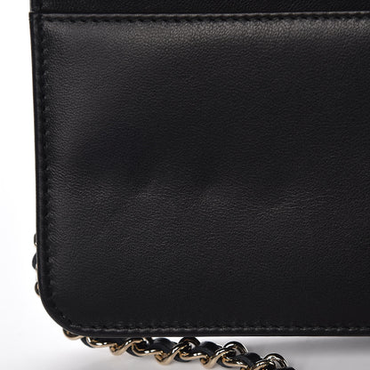 Chanel Lambskin Studded Wallet On Chain WOC Black 11 of 12