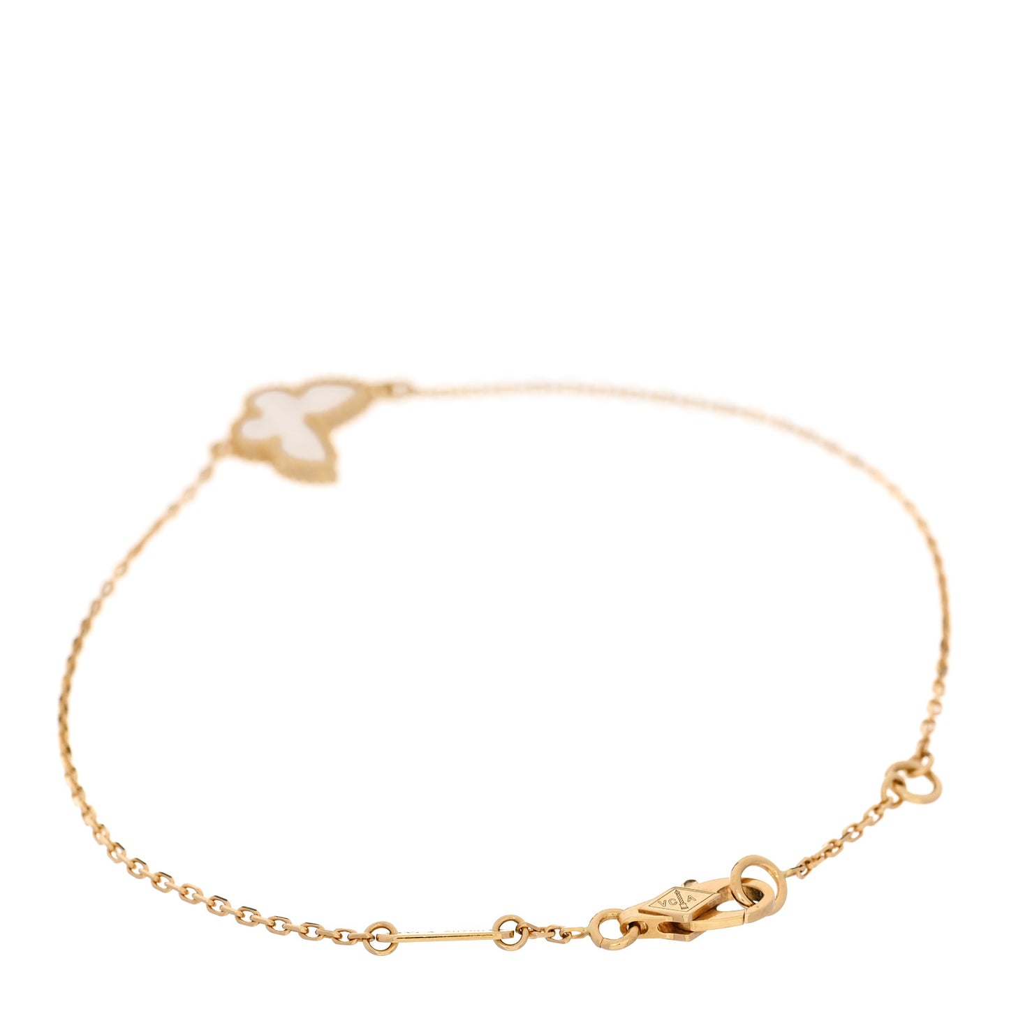 18K Yellow Gold Mother of Pearl Sweet Alhambra Butterfly Bracelet