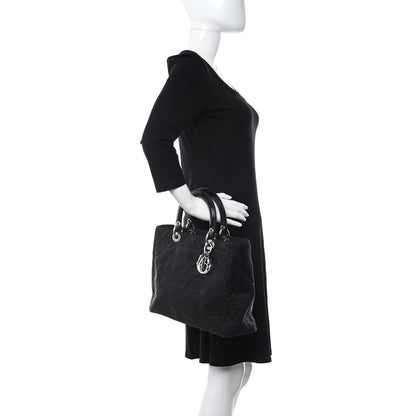 Christian Dior Nylon Cannage Large Lady Dior Black 2 of 11