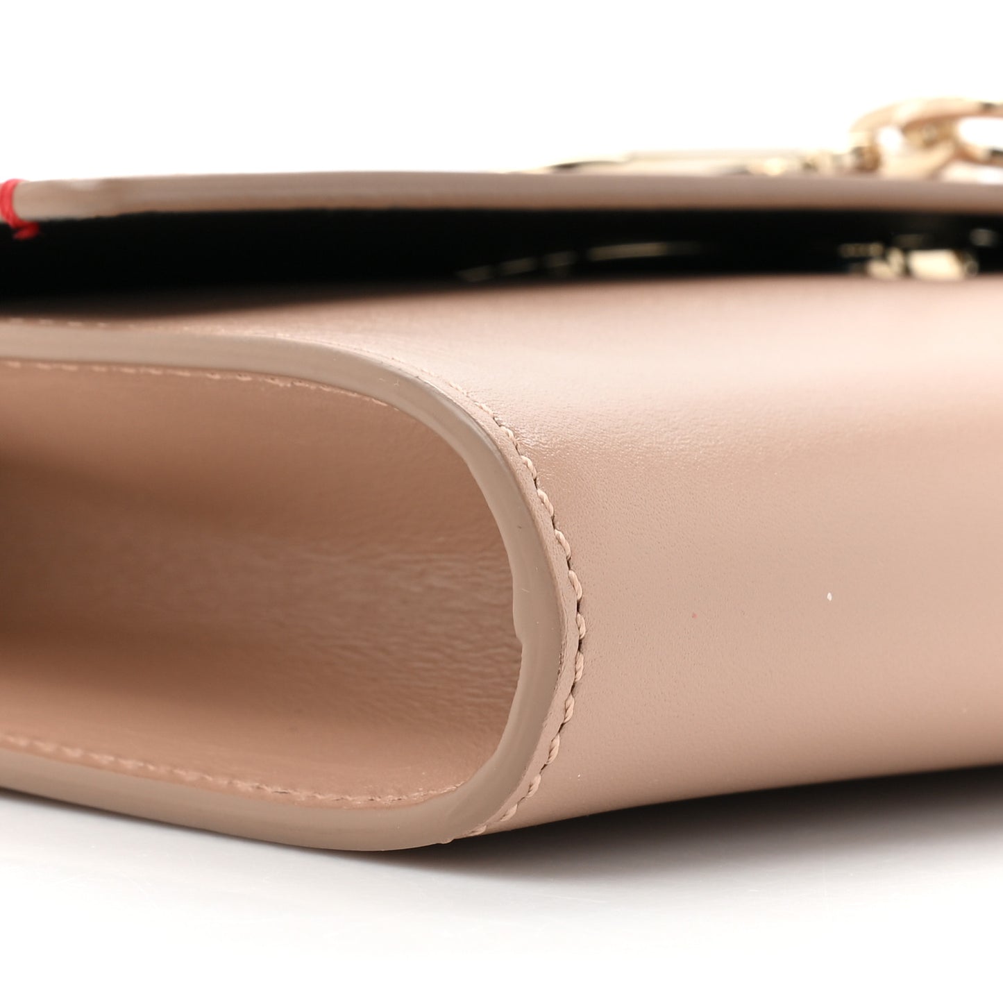 Calfskin VCase Chain Wallet Rose Cannelle