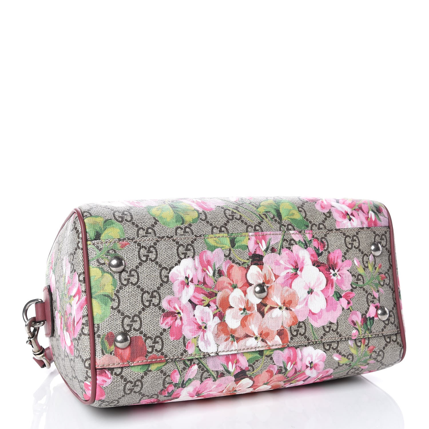 Gucci GG Supreme Monogram Blooms Small Boston Beige Multicolor Dry Rose 4 of 10