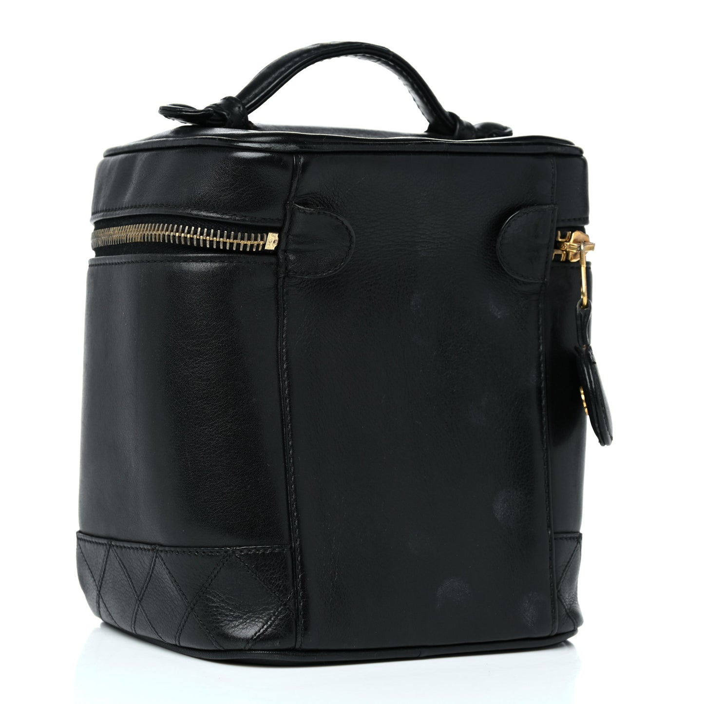 Lambskin Vanity Cosmetic Case Black