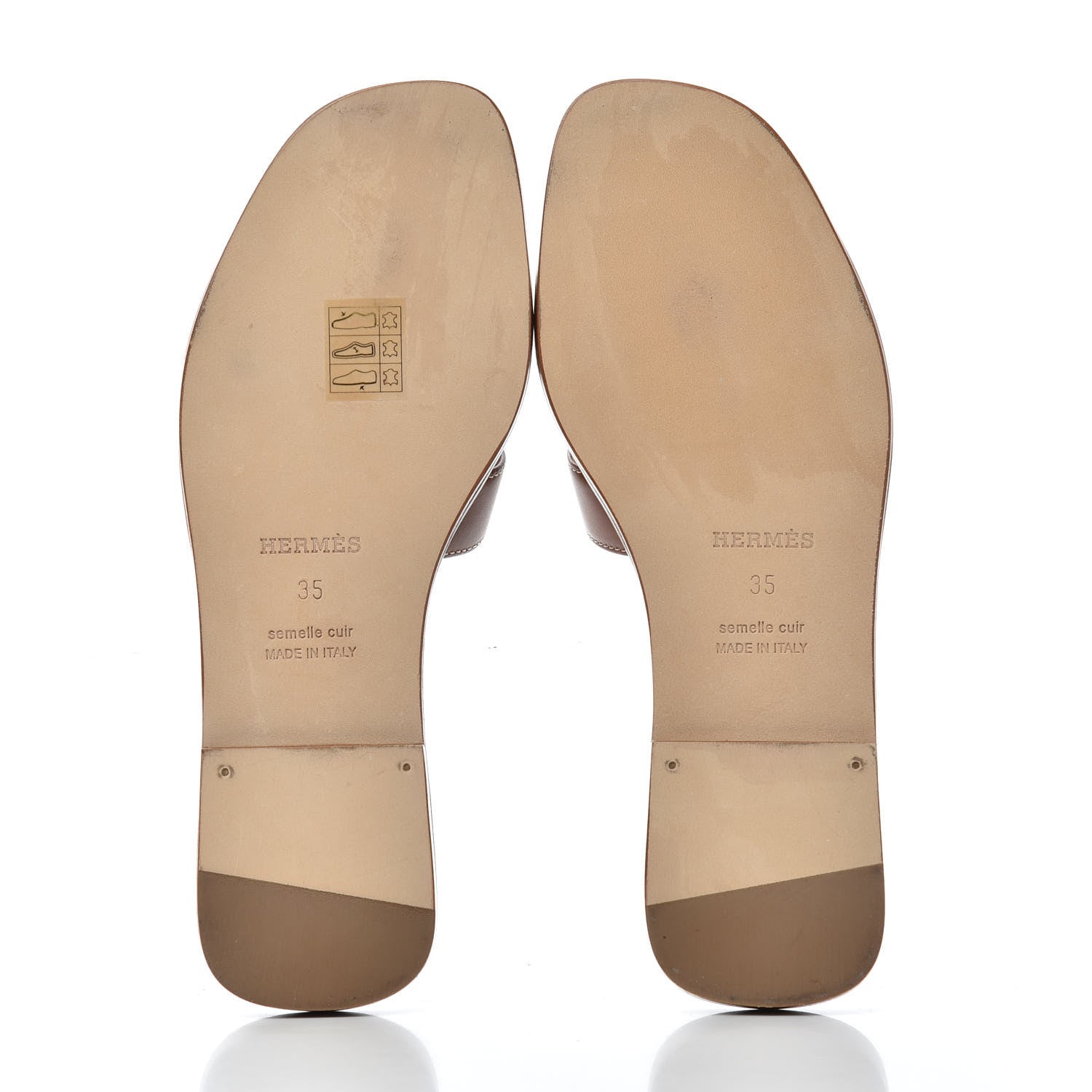 Hermes Box Calfskin Oran Sandals 35 Gold 6 of 11