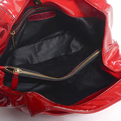 Valentino Garavani Patent Lacca Small Nuage Bow Hobo Red 5 of 8