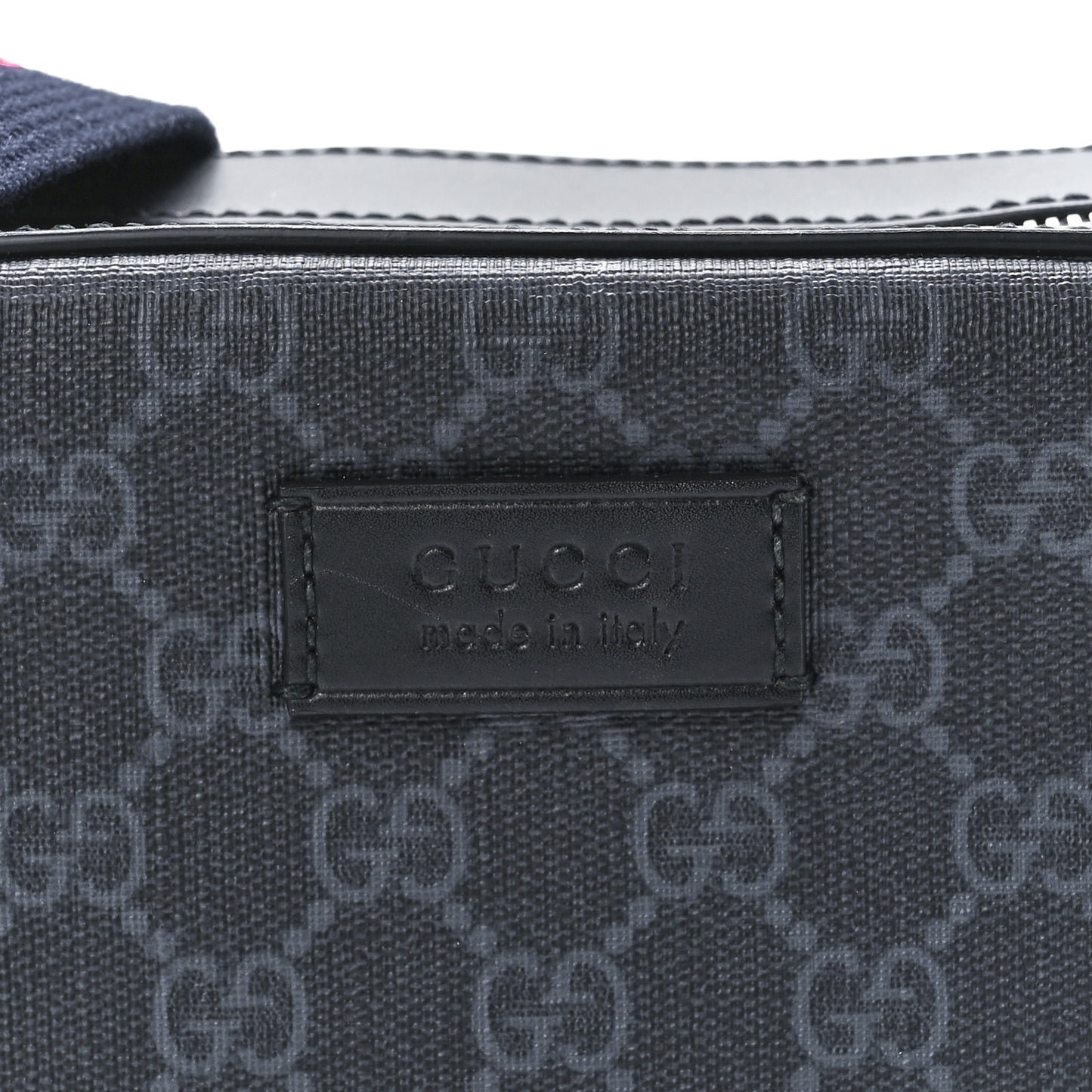 GG Supreme Monogram Web Shoulder Bag Black Grey