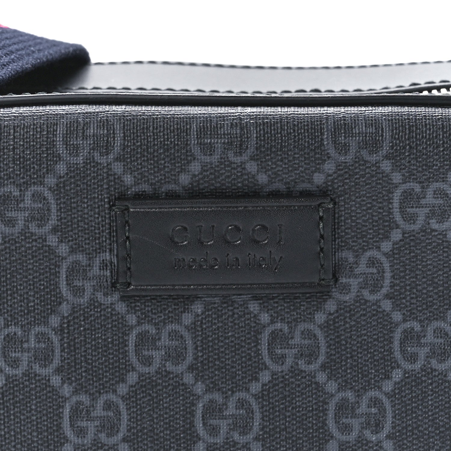 Gucci GG Supreme Monogram Web Shoulder Bag Black Grey 9 of 13