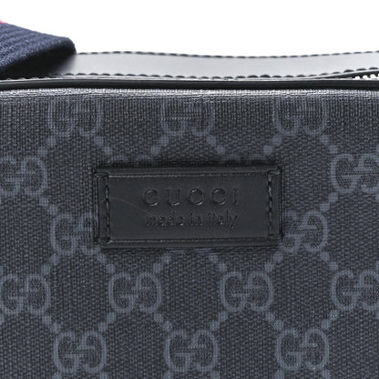 Gucci GG Supreme Monogram Web Shoulder Bag Black Grey 9 of 13