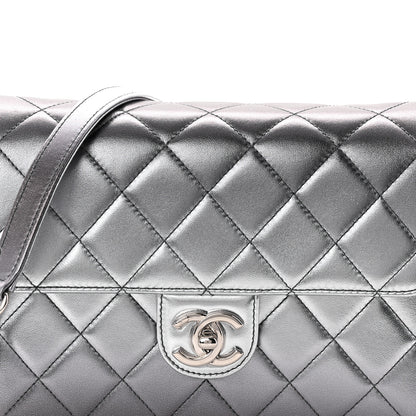 Chanel Metallic Lambskin Large Like A Wallet Flap Silver 8 of 11
