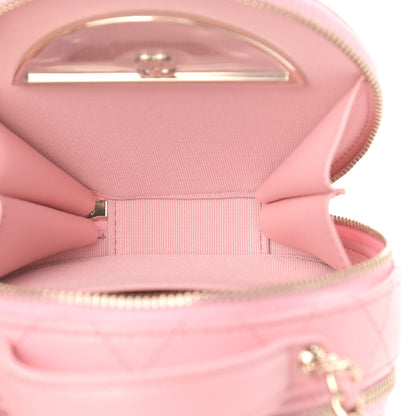 Chanel Caviar Quilted Round Handle With Care Vanity With Chain Pink 5 of 10