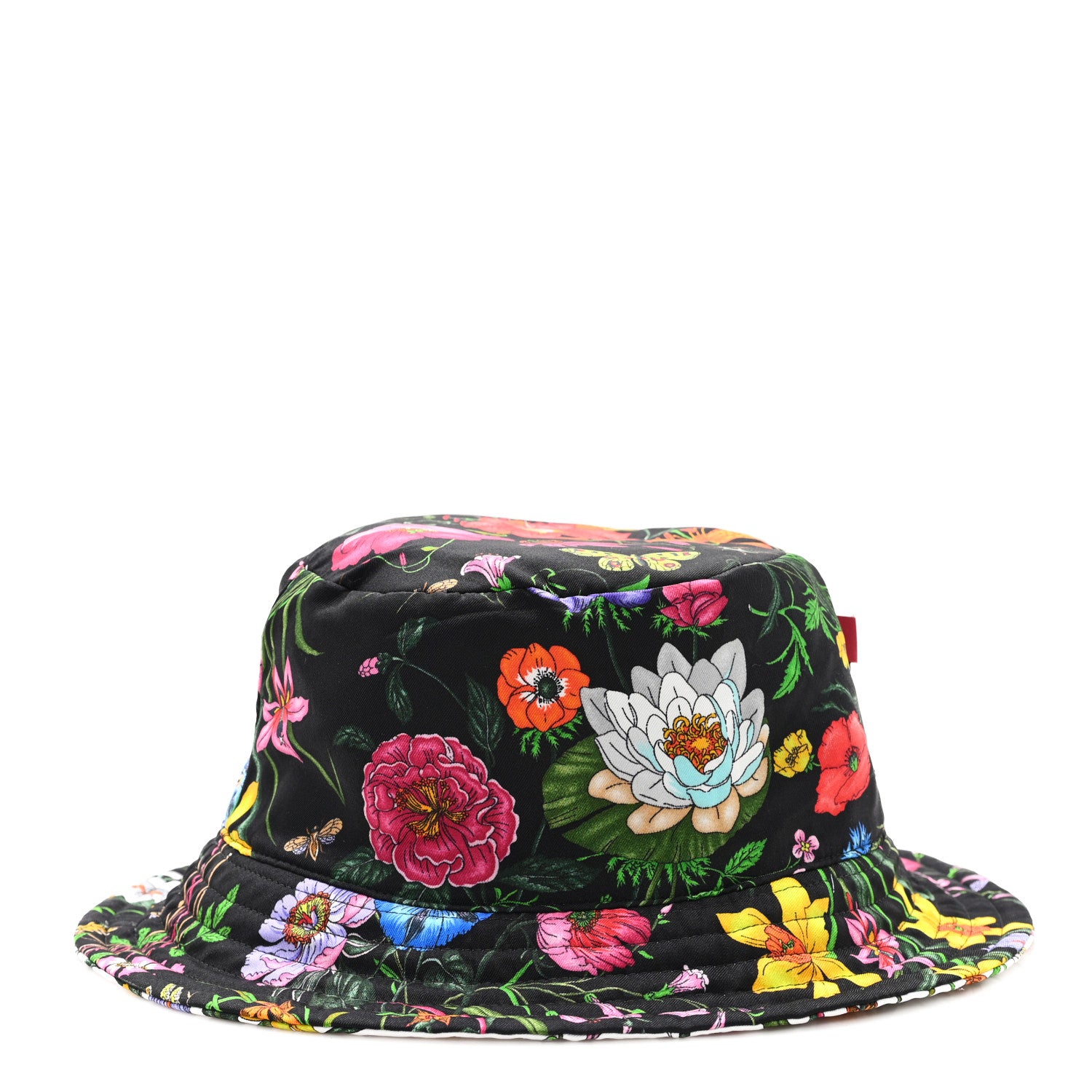 Gucci Silk Monogram Bob Reversible Flora Bucket Hat L White Multicolor 5 of 11