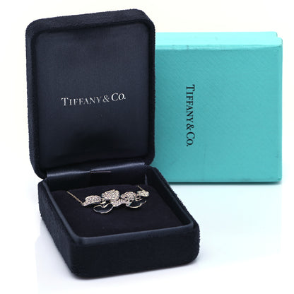 Tiffany Platinum Diamond Mini Paper Flowers Cluster Pendant Necklace 6 of 6