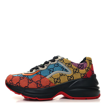 Gucci Monogram Multicolor GG Supreme Monogram Womens Rhyton Sneakers 36.5 Multicolor 1 of 8