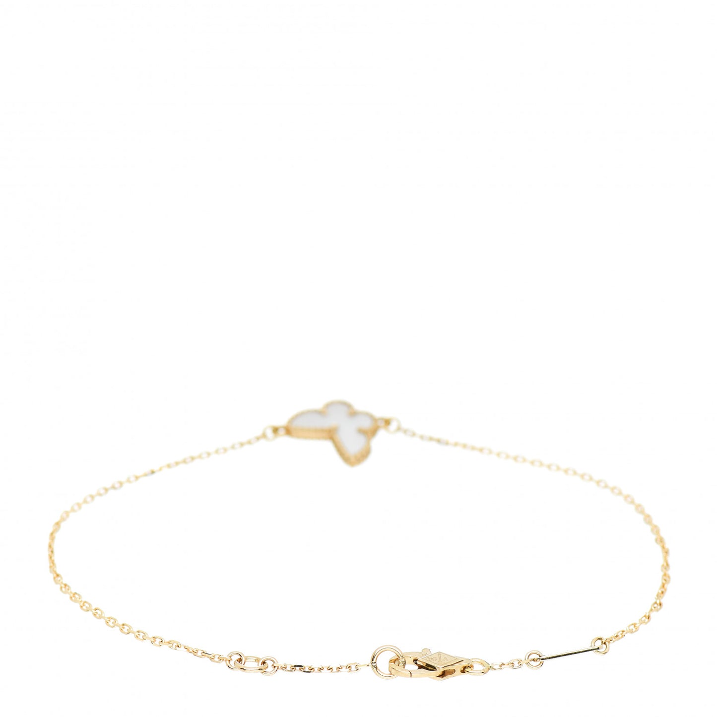 18K Yellow Gold Mother of Pearl Sweet Alhambra Butterfly Bracelet