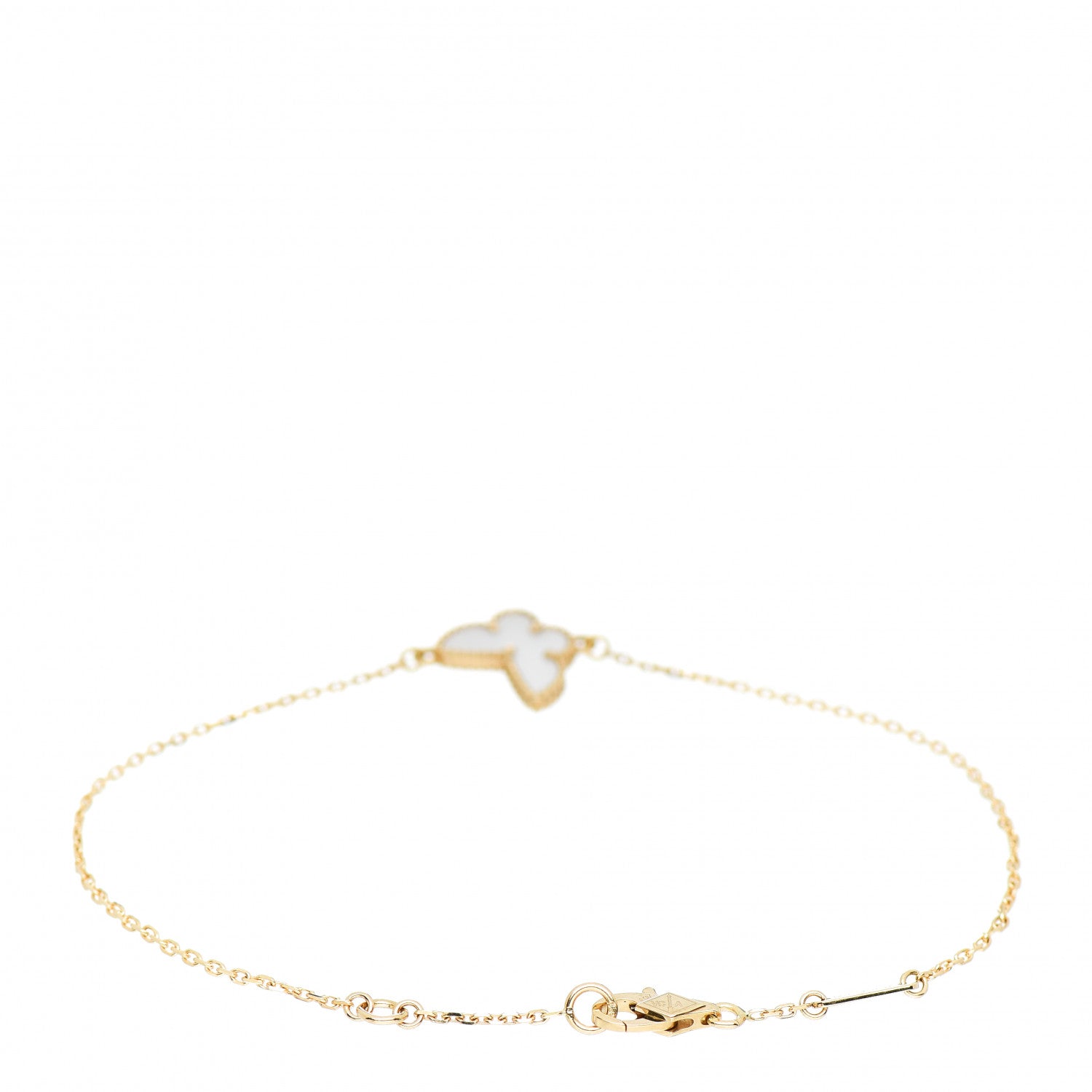 Van Cleef & Arpels 18K Yellow Gold Mother of Pearl Sweet Alhambra Butterfly Bracelet 3 of 5