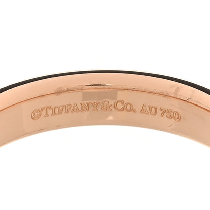 Tiffany 18K Rose Gold Diamond Logo Band Ring 59 8.75 7 of 10