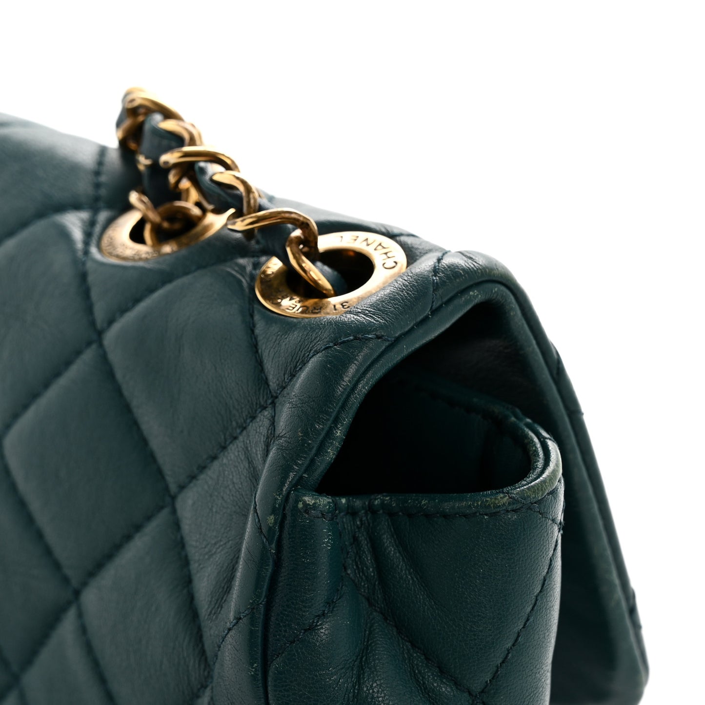 Calfskin Quilted East West Flap Dark Blue