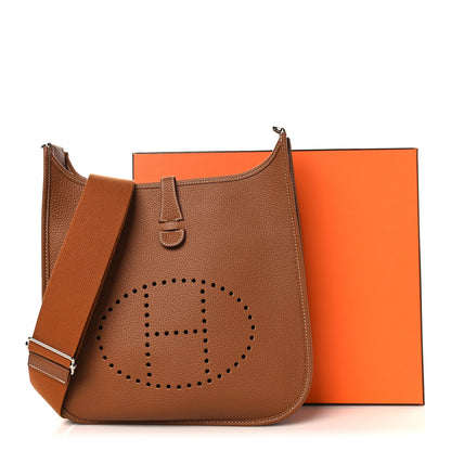 Hermes Taurillon Clemence Evelyne III PM Gold 11 of 11