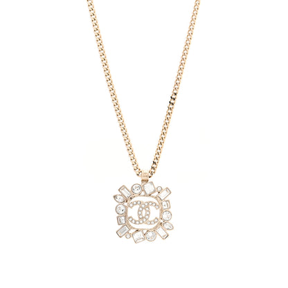 Chanel Crystal Baguette CC Necklace Gold 1 of 5