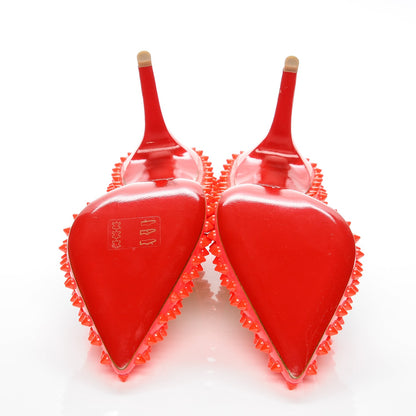 Christian Louboutin Patent Pigalle Spikes 100 Pumps 39.5 Fluo Rose Paris 7 of 10
