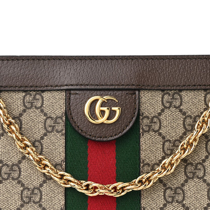 Gucci GG Supreme Monogram Web Medium Ophidia Chain Shoulder Bag Brown 9 of 11