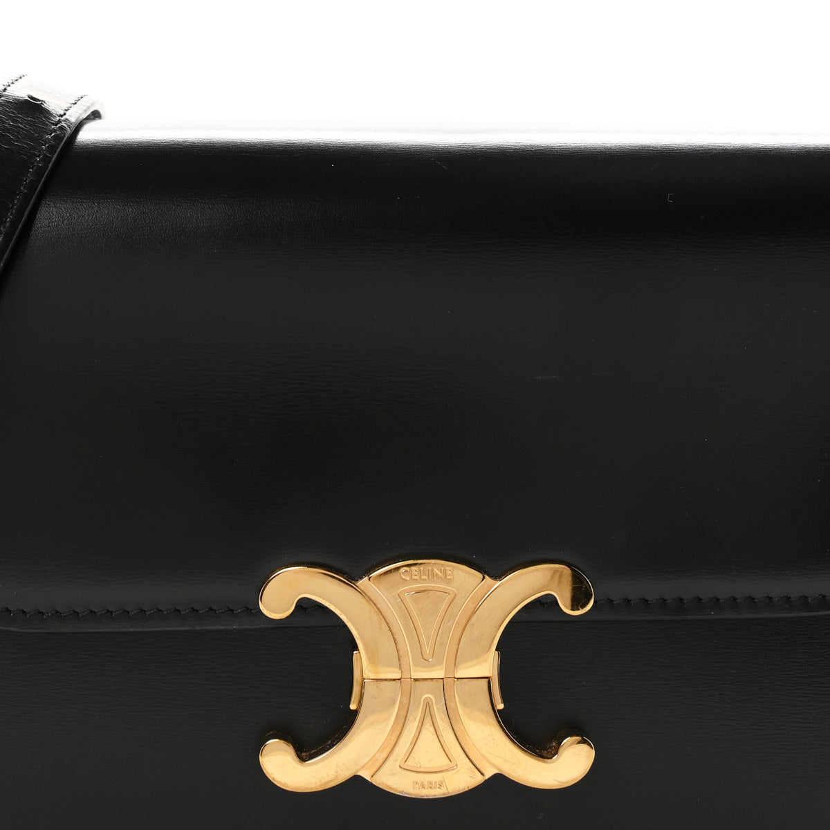 Celine Shiny Calfskin Teen Triomphe Black 8 of 10