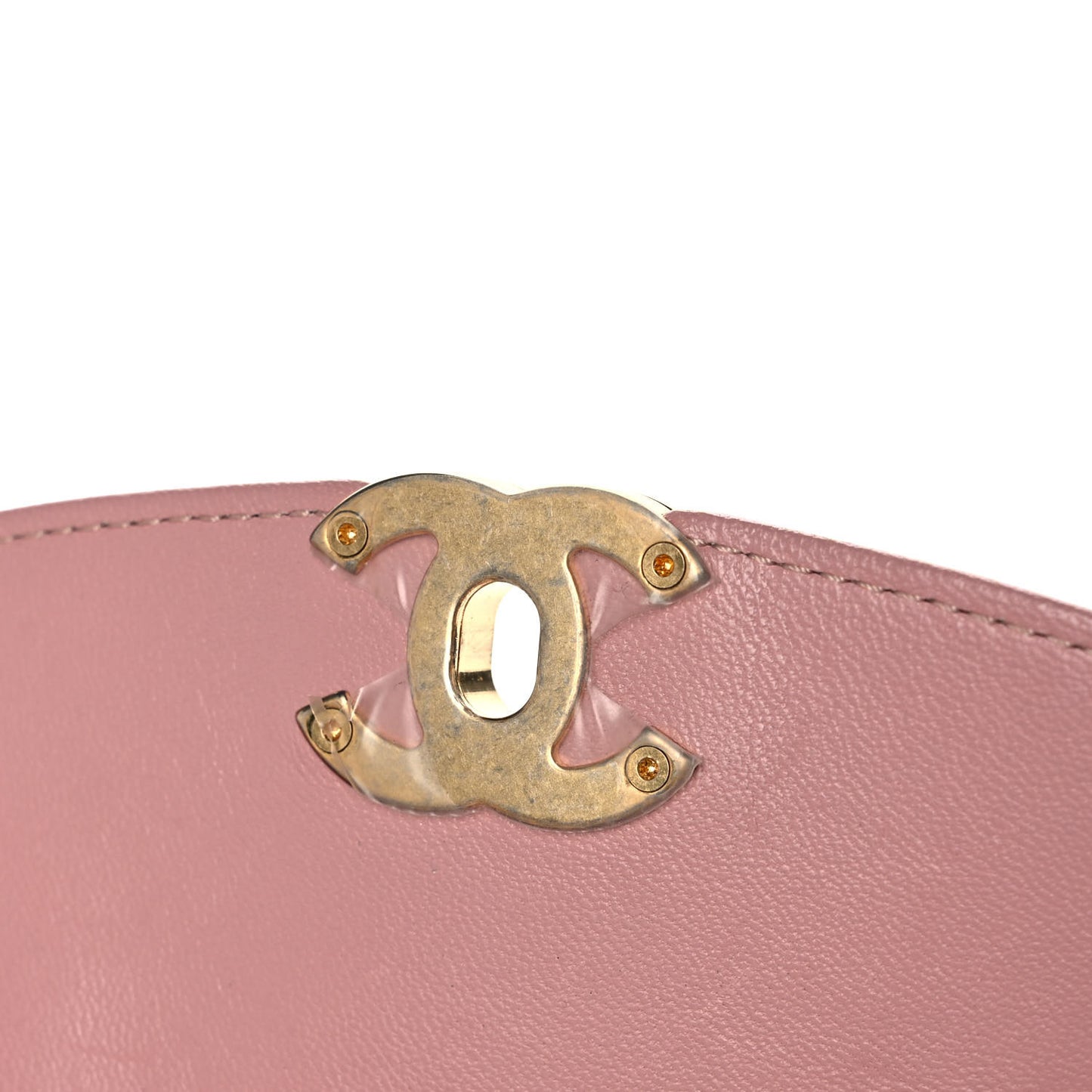Lambskin Quilted Curved Flap Pink