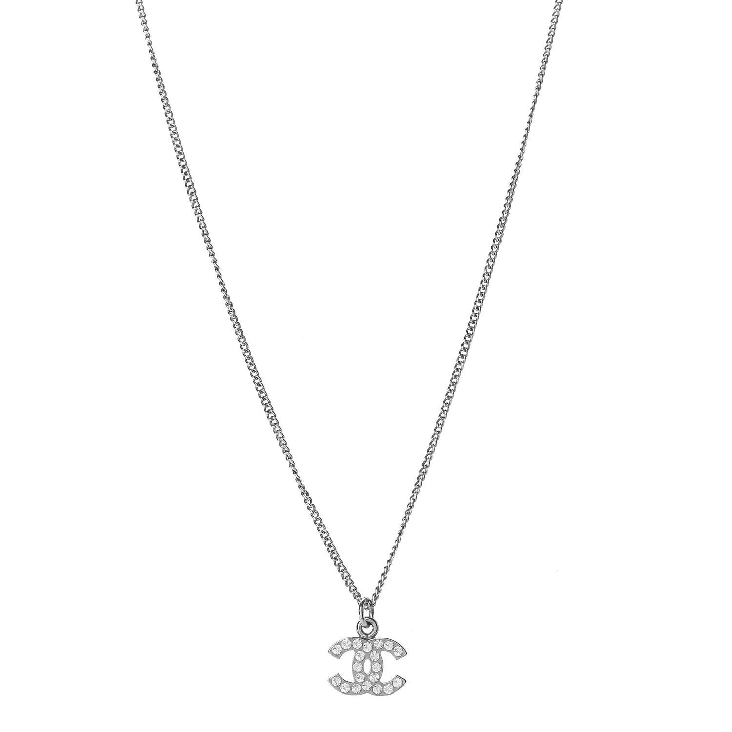 Crystal Timeless CC Necklace Silver