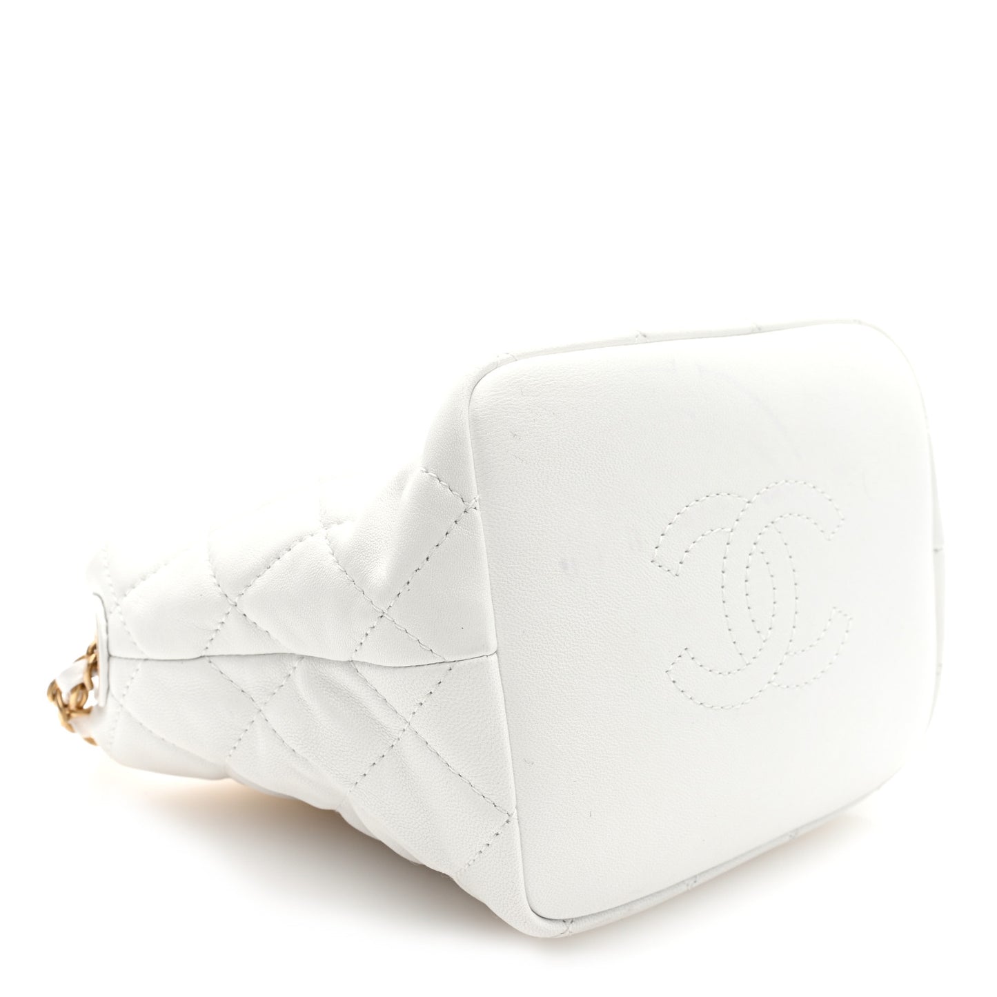 Lambskin Quilted Small Perfect Meeting Hobo White