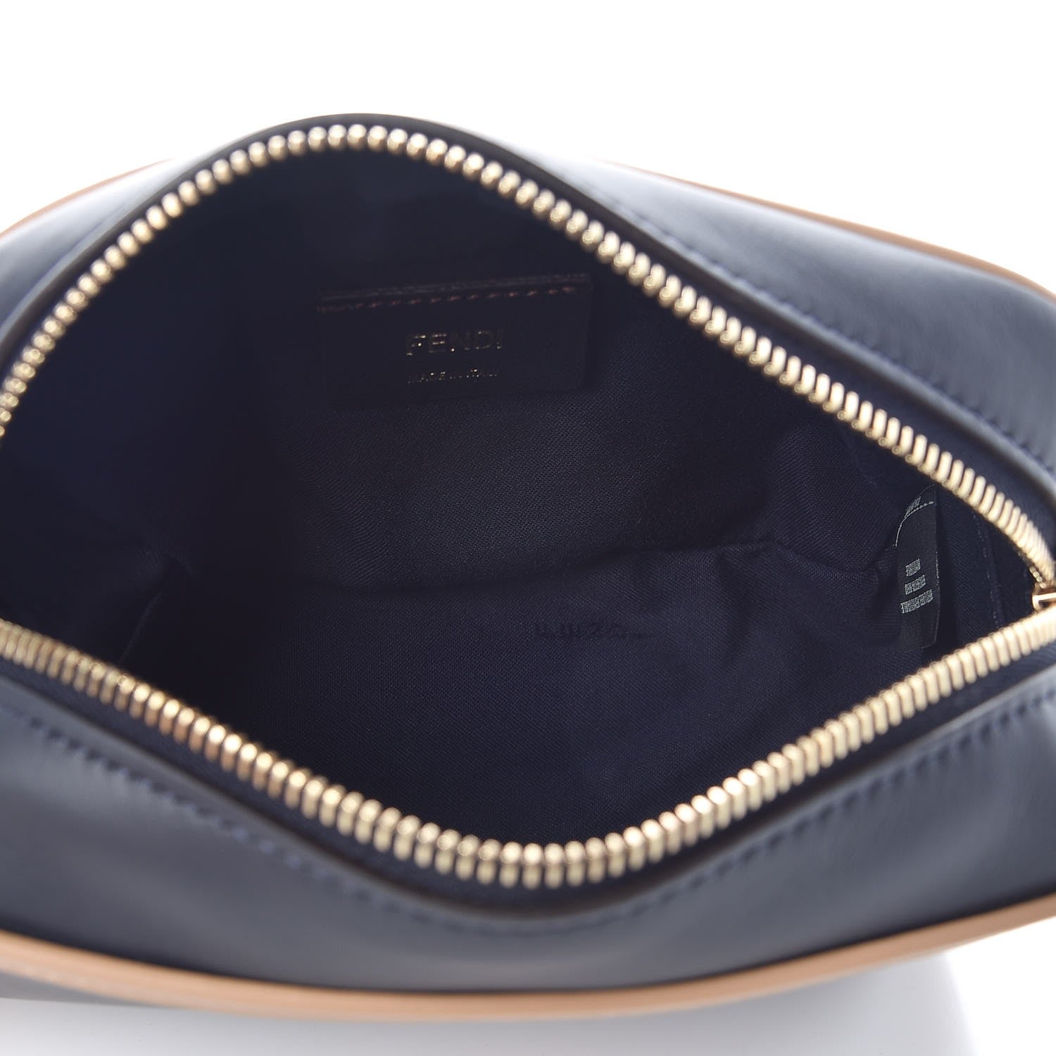 Fendi Vitello Century Matte Stamp Patch Bi-Color Mini Camera Case Blue Notte Amido Pink 5 of 8