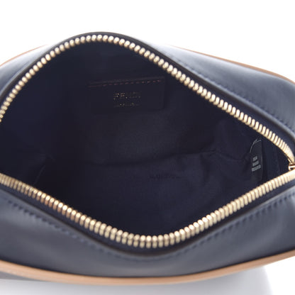 Fendi Vitello Century Matte Stamp Patch Bi-Color Mini Camera Case Blue Notte Amido Pink 5 of 7