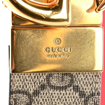 Gucci GG Supreme Monogram Plutone Calfskin Double G Reversible 37mm Belt 115 46 Beige Ebony New Cherry Red 3 of 7