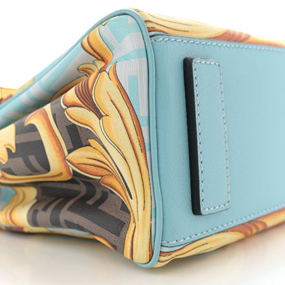 Versace X FENDI Grained Calfskin Fendace La Medusa Medium Top Handle Bag Baby Blue Multicolor 8 of 12