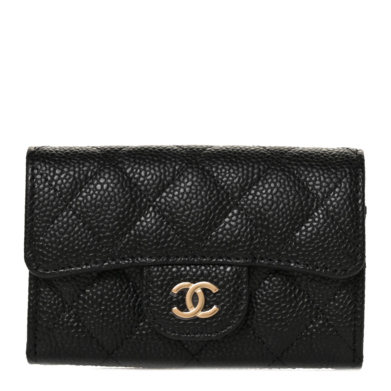 Chanel Caviar Quilted Flap Card Holder Wallet Black 1 of 11