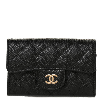 Chanel Caviar Quilted Flap Card Holder Wallet Black 1 of 11