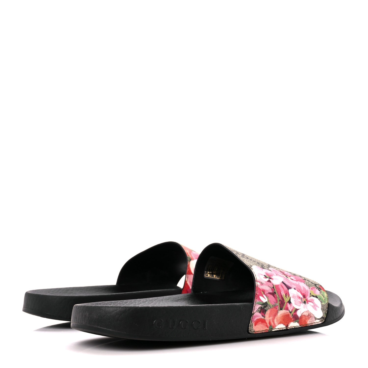 Gucci GG Supreme Monogram Blooms Slide Sandals 38 Beige Multicolor 4 of 9