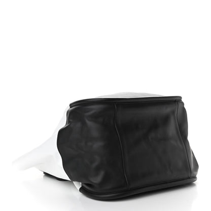 Proenza Schouler Calfskin Two Tone Ruched Tote White Black 5 of 11