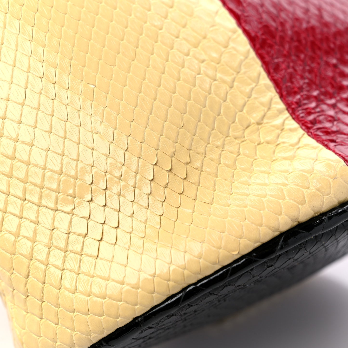 Snakeskin Mini Zumi Bucket Bag Hibiscus Red Butter Black