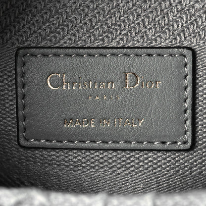 Christian Dior Canvas Embroidered Cannage Medium Lady Gray 6 of 9