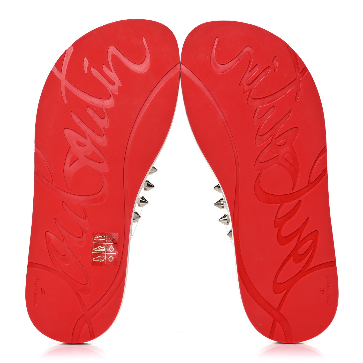 Christian Louboutin Rubber Spike Loubi Donna Flip Flop 37 Transparent White 5 of 10