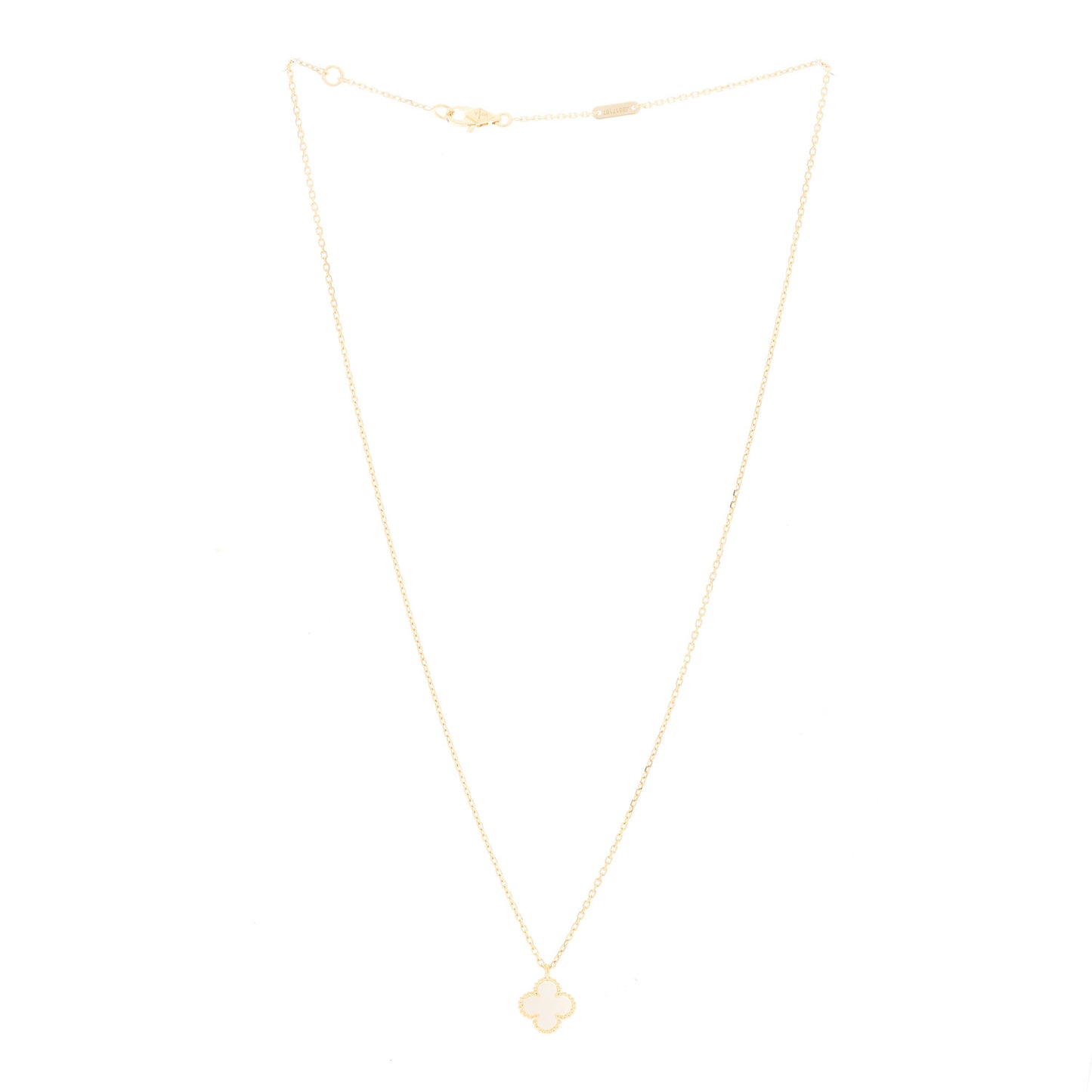 18K Yellow Gold Mother of Pearl Sweet Alhambra Pendant Necklace