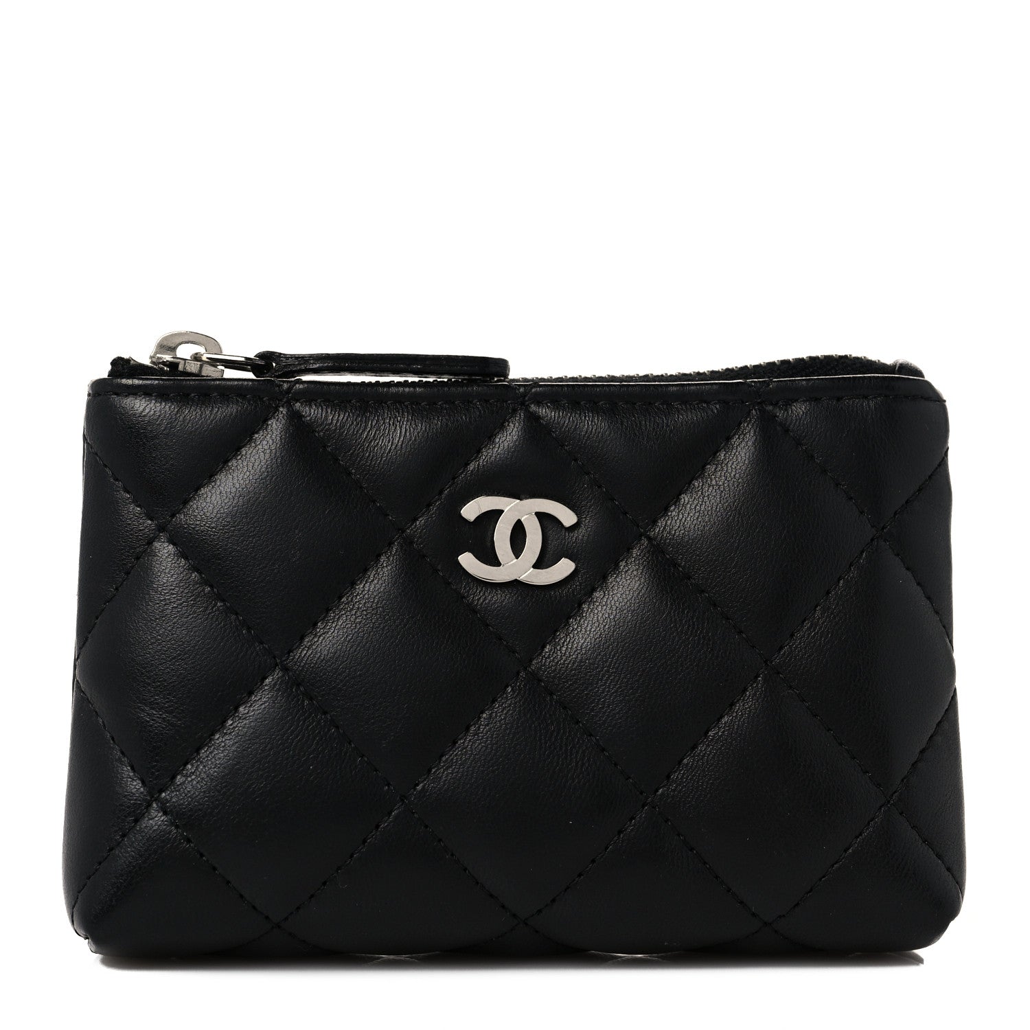 Chanel Lambskin Quilted Key Holder Case Black 1 of 9