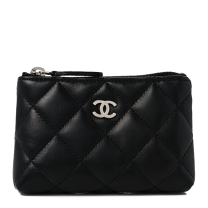 Chanel Lambskin Quilted Key Holder Case Black 1 of 9