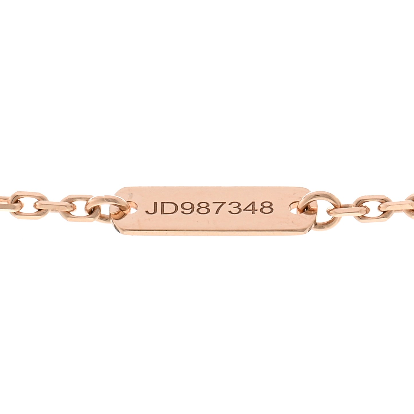 18K Rose Gold Diamond Silver Obsidian Vintage Alhambra Pendant Necklace