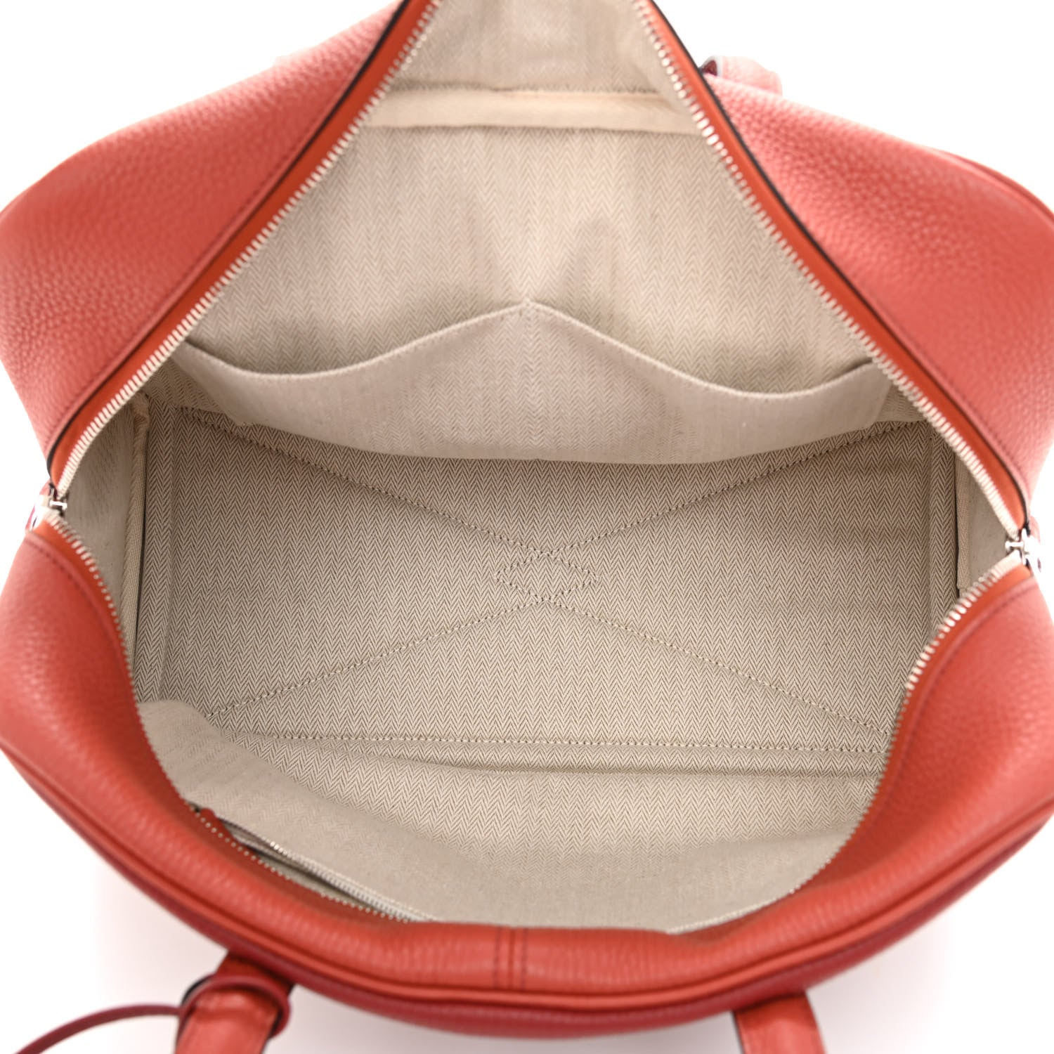 Hermes Taurillon Clemence Bi-Color Victoria II 35 Rouge H Brique 5 of 11