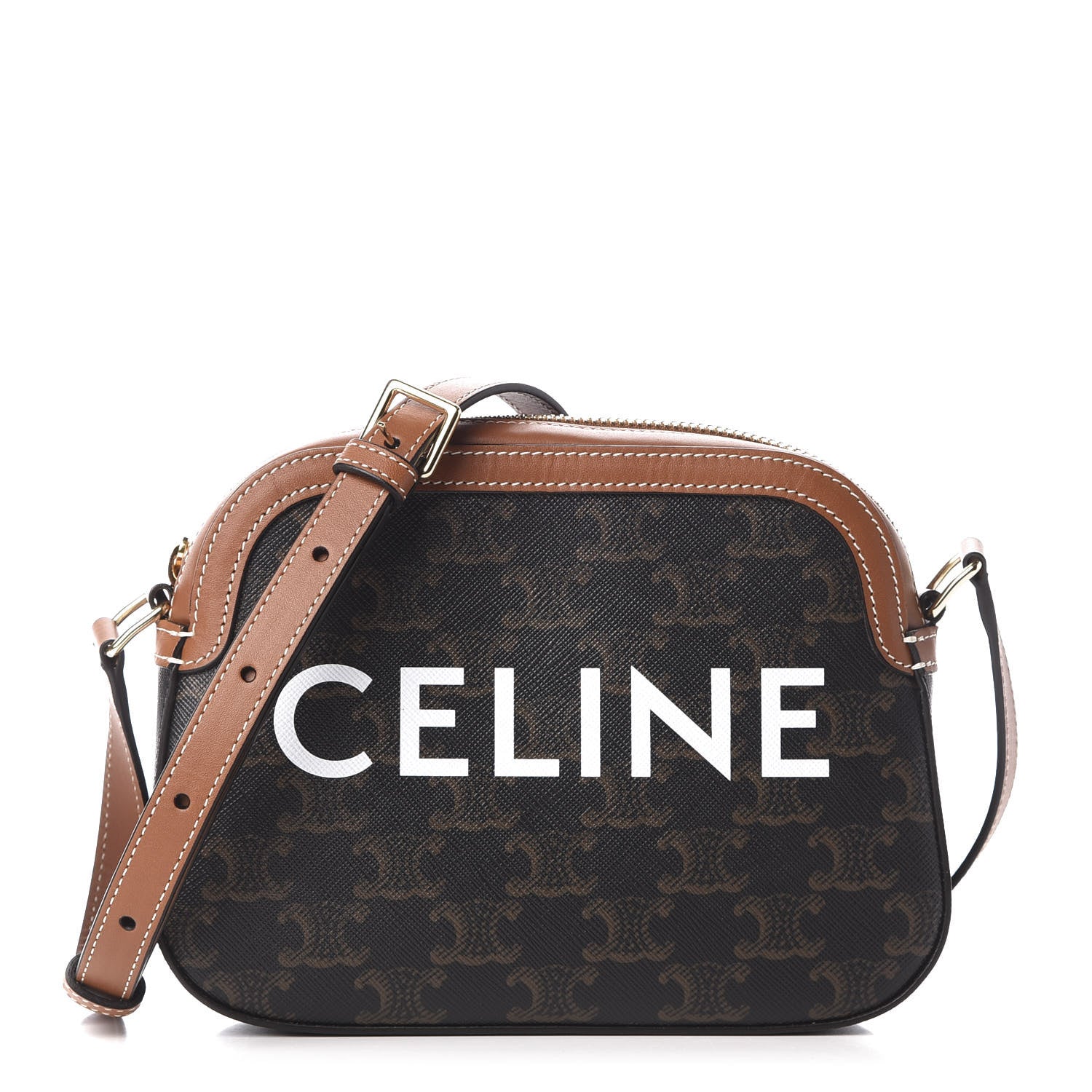 Celine Triomphe Canvas Small Camera Bag Tan 1 of 9