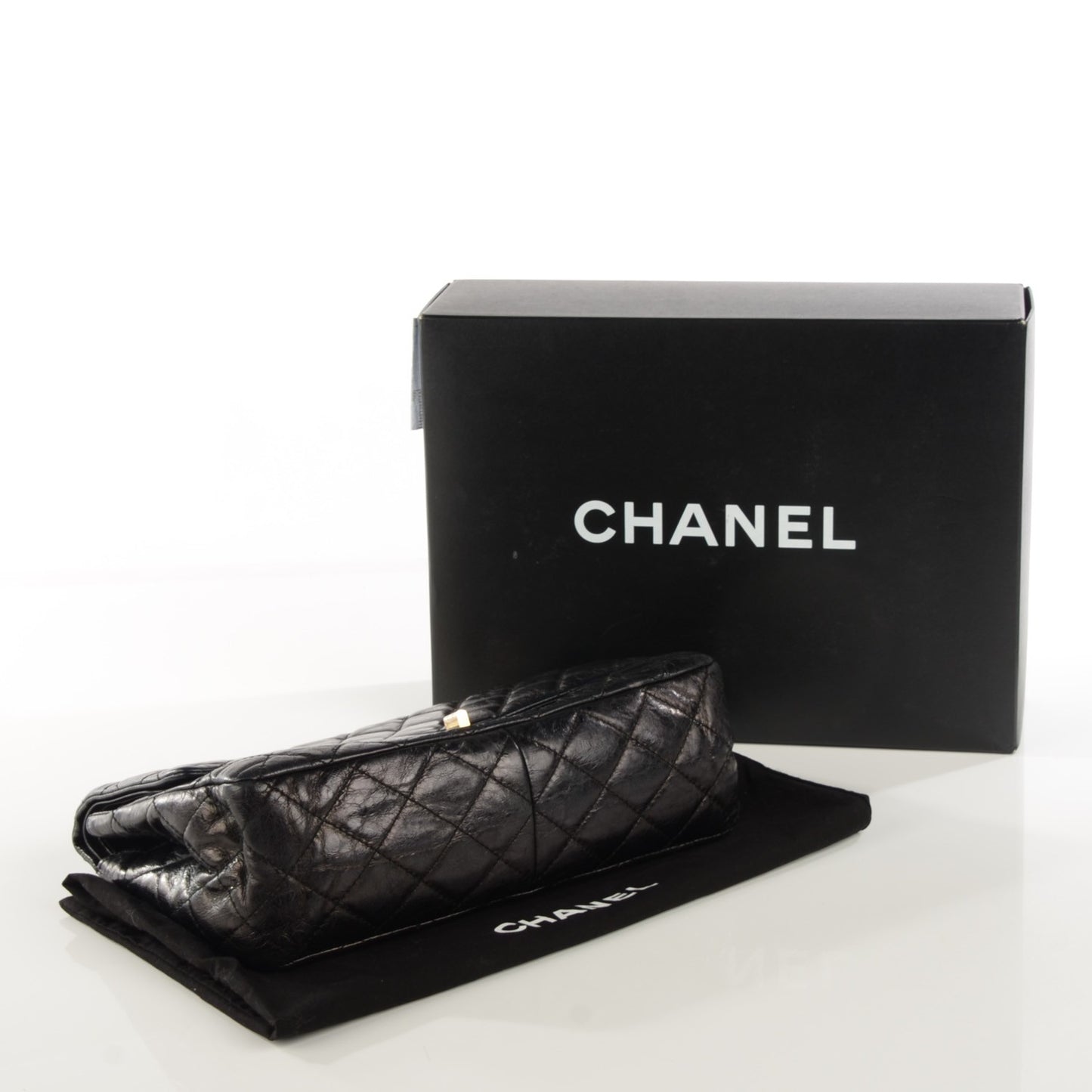 Glazed Calfskin Quilted 2.55 Reissue 226 Flap Black