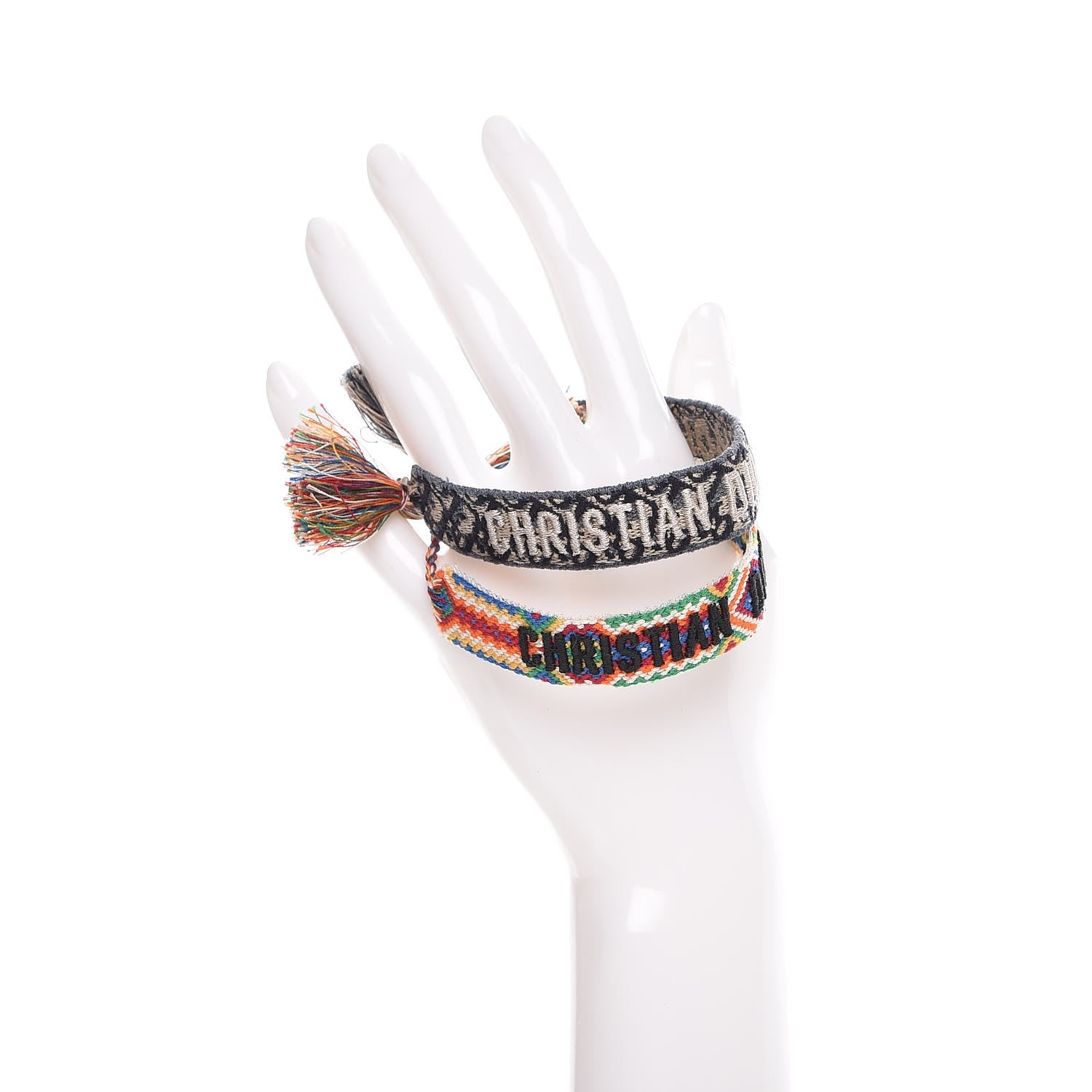 Christian Dior Woven Cotton J'Adior Friendship Bracelet Set 2 of 9