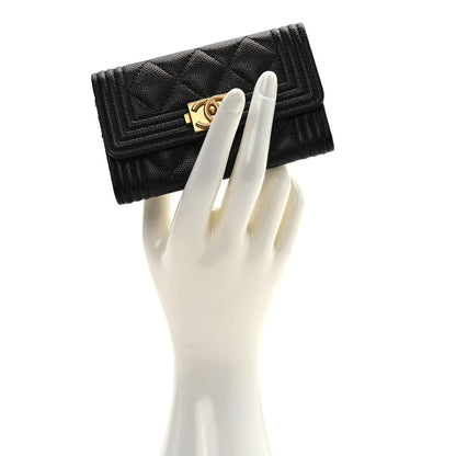 Chanel Caviar Quilted Boy Flap Card Holder Black 2 of 7