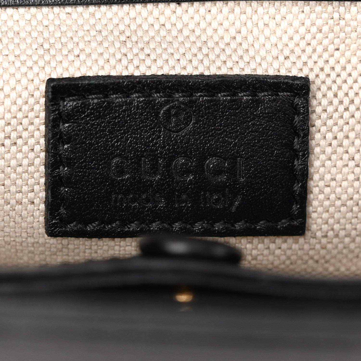 Gucci Calfskin GG Matelasse Small Flap Shoulder Bag Black Natural 5 of 9