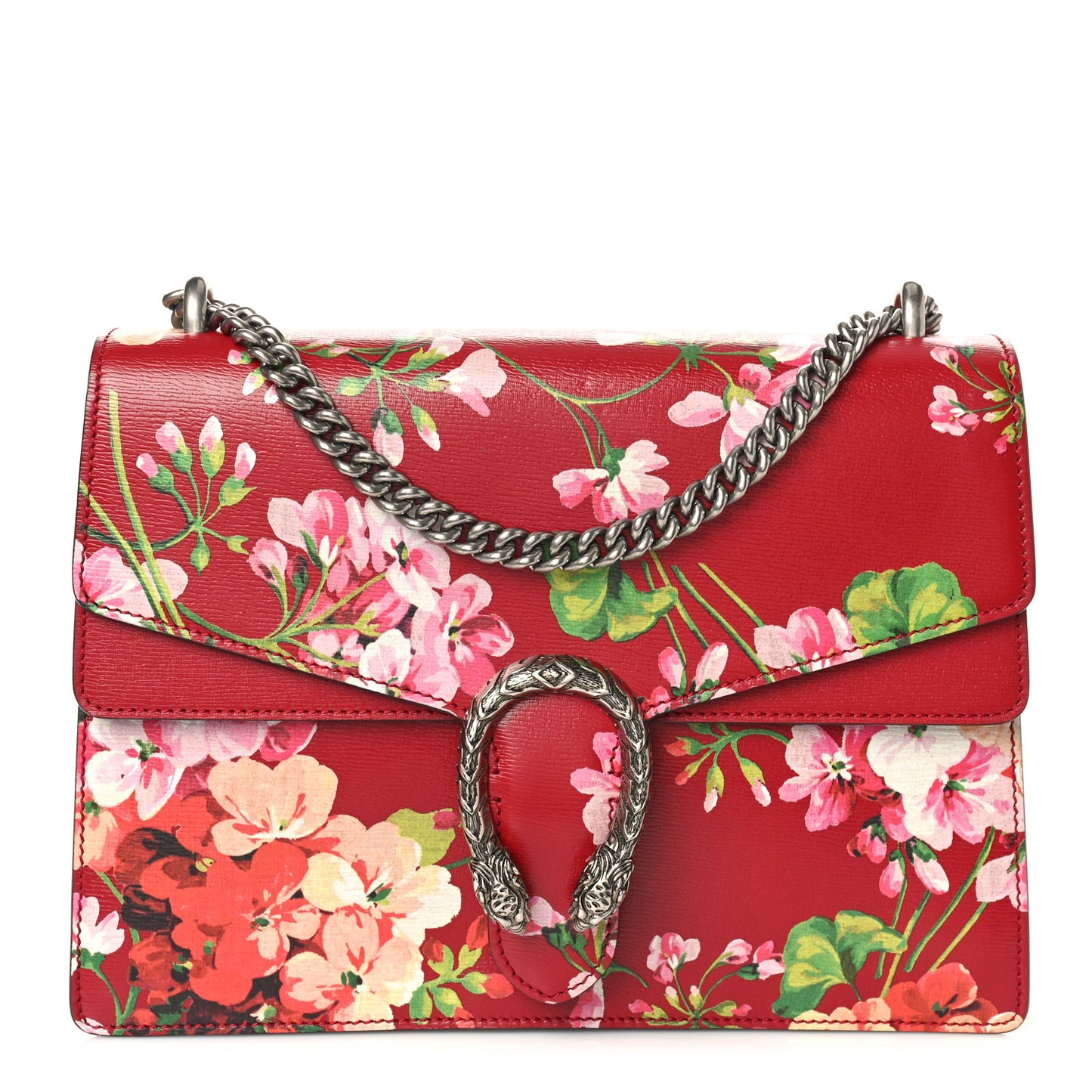 Calfskin Blooms Print Medium Dionysus Shoulder Bag Romantic Cherry Multicolor